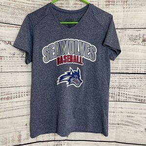 Seawolves baseball Top womens V neck T-shirt  jersey